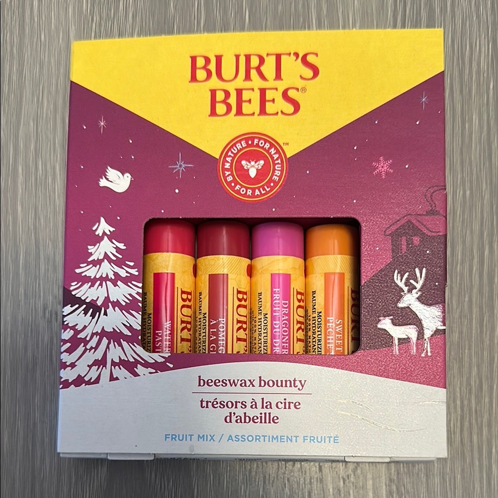 Burt's Bees New chapstick watermelon pomegranate dragon fruit sweet peach